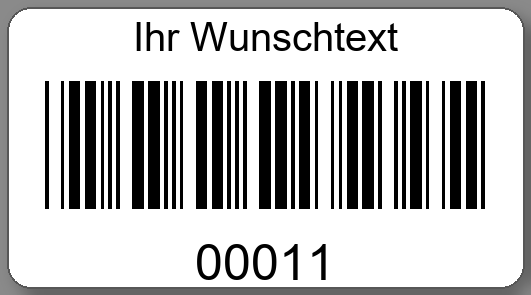 Inventaretiketten 45x25mm PE-Etiketten weiß Ihr Wunschtext