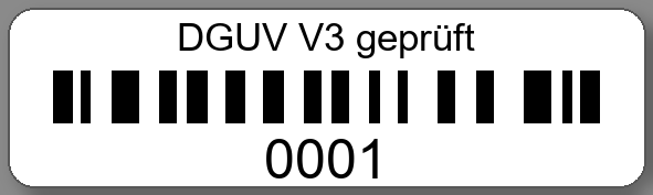 Prüfetiketten 50x15mm PE-Etiketten weiß DGUV V3 geprüft
