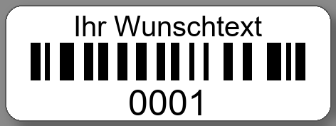 Inventaretiketten 40x15mm PE-Etiketten weiß Ihr Wunschtext