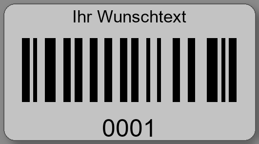 Prüfetiketten 45x25mm PET-Etiketten silber matt Ihr Wunschtext