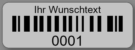 Prüfetiketten 40x15mm PET-Etiketten silber matt Ihr Wunschtext