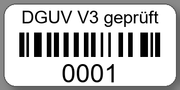 Prüfetiketten 30x15mm PE-Etiketten weiß DGUV V3 geprüft