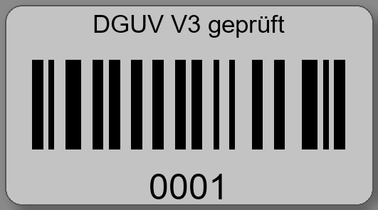 Prüfetiketten 45x25mm PET-Etiketten silber matt DGUV V3 geprüft