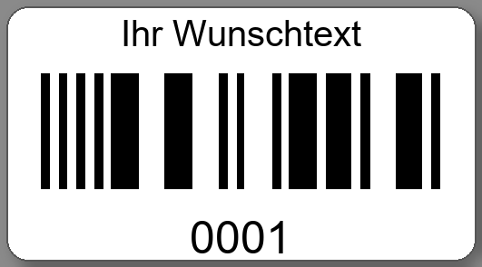 Inventaretiketten 45x25mm PE-Etiketten weiß Ihr Wunschtext