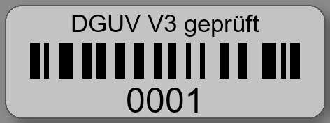 Prüfetiketten 40x15mm PET-Etiketten silber matt DGUV V3 geprüft
