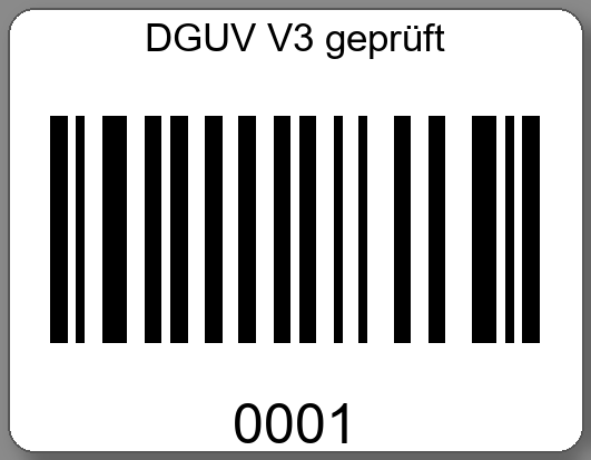 Prüfetiketten 45x35mm PE-Etiketten weiß DGUV V3 geprüft