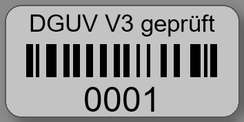 Prüfetiketten 30x15mm PET-Etiketten silber matt DGUV V3 geprüft