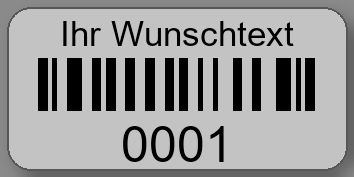 Prüfetiketten 30x15mm PET-Etiketten silber matt Ihr Wunschtext