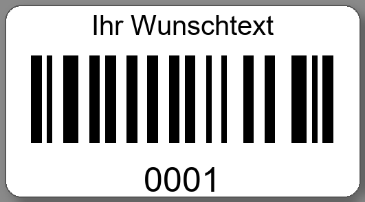 Inventaretiketten 45x25mm PE-Etiketten weiß Ihr Wunschtext