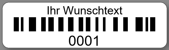 Inventaretiketten 50x15mm PE-Etiketten weiß Ihr Wunschtext