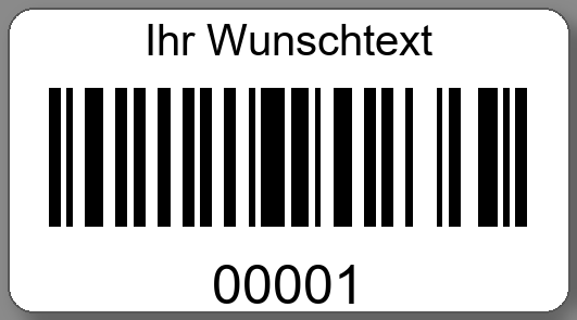 Inventaretiketten 45x25mm PE-Etiketten weiß Ihr Wunschtext