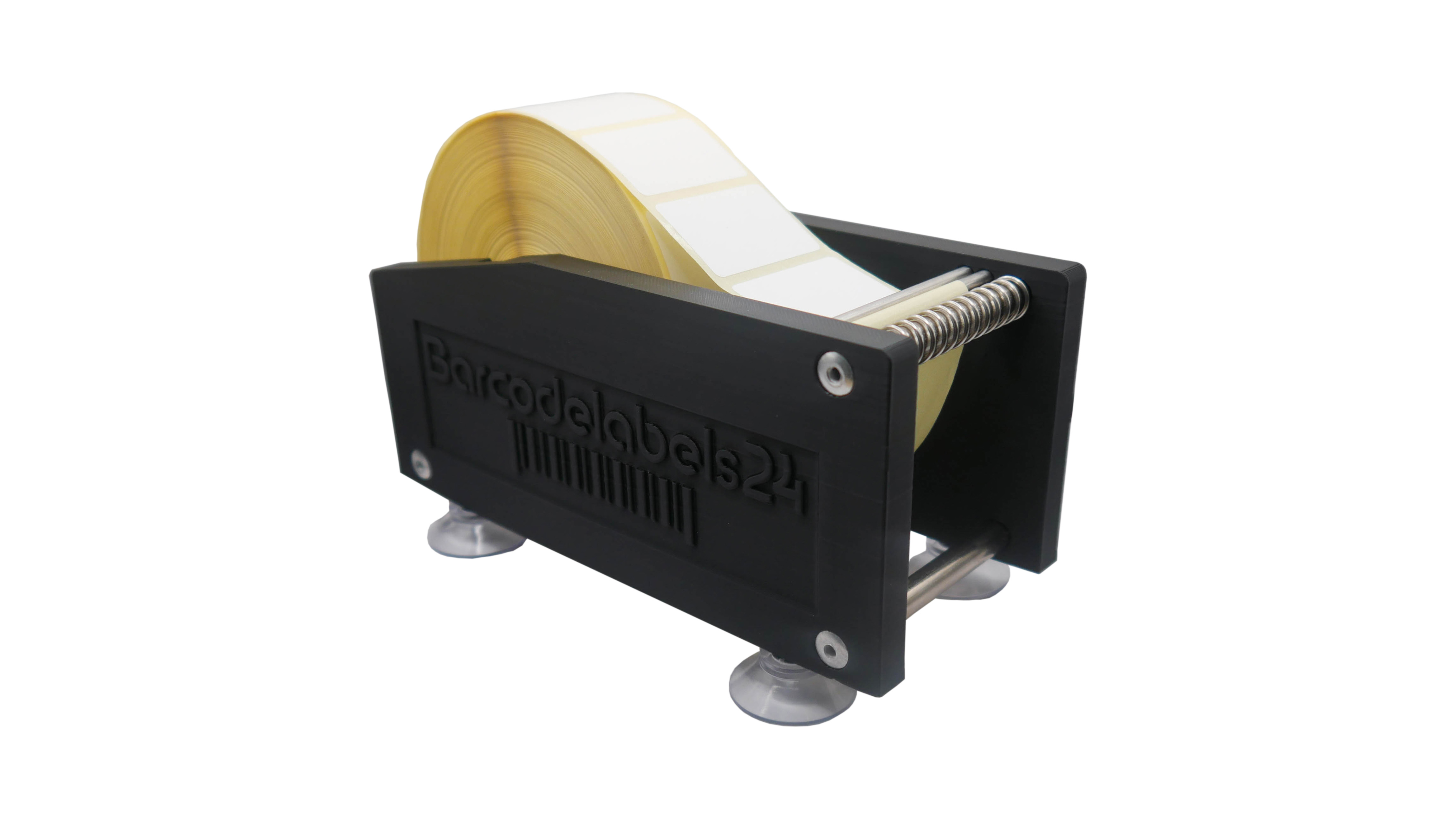 Manueller Spender für Etiketten | Mit Saugnäpfen | Aus robustem Kunststoff | Schwarz