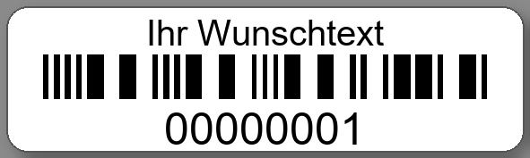Inventaretiketten 50x15mm PE-Etiketten weiß Ihr Wunschtext