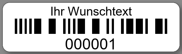 Inventaretiketten 50x15mm PE-Etiketten weiß Ihr Wunschtext