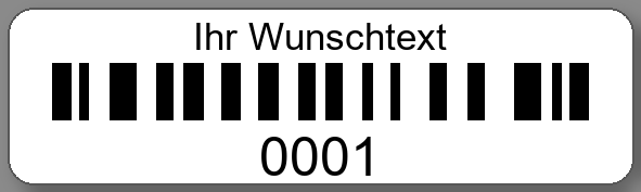 Prüfetiketten 50x15mm PE-Etiketten weiß Ihr Wunschtext